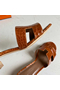 Hermes Oasis Sandals In Brown Shiny Niloticus Crocodile Replica