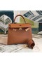 Hermes original Kelly Epsom Leather KL32 brown Replica