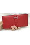 Hermes Bearn Japonaise Bi-Fold Wallet Litchi Leather A208 Red Replica