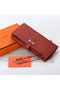 Hermes Bearn Japonaise Bi-Fold Wallet Original Leather A208 Red Replica