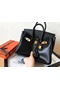 Hermes Birkin 25 Handmade Bag In Black Swift Leather Replica