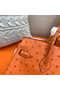 Hermes Birkin 25 Handmade Bag In Orange Ostrich Leather Replica