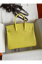 Hermes Birkin 25 Retourne Handmade Bag In Lime Epsom Calfskin Replica