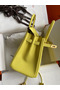 Hermes Birkin 25 Retourne Handmade Bag In Lime Epsom Calfskin Replica