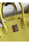 Hermes Birkin 25 Retourne Handmade Bag In Lime Epsom Calfskin Replica