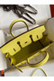 Hermes Birkin 25 Retourne Handmade Bag In Lime Epsom Calfskin Replica