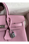 Hermes Birkin 25 Retourne Handmade Bag In Mauve Sylvestre Swift Calfskin Replica