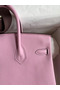 Hermes Birkin 25 Retourne Handmade Bag In Mauve Sylvestre Swift Calfskin Replica
