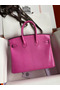 Hermes Birkin 25 Retourne Handmade Bag In Pink Lizard Leather Replica