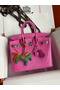 Hermes Birkin 25 Retourne Handmade Bag In Pink Lizard Leather Replica