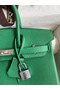 Hermes Birkin 25 Retourne Handmade Bag In Vert Vertigo Clemence Leather Replica