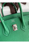 Hermes Birkin 25 Retourne Handmade Bag In Vert Vertigo Clemence Leather Replica