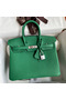 Hermes Birkin 25 Retourne Handmade Bag In Vert Vertigo Clemence Leather Replica