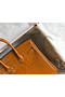 Hermes Birkin 25cm Bag In Gold Embossed Crocodile Leather Replica