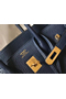 Hermes Birkin 25cm Bag In Navy Blue Clemence Leather GHW Replica