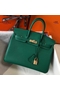 Hermes Birkin 25cm Bag In Vert Vertigo Clemence Leather GHW Replica