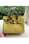 Hermes Birkin 25CM Tote Bag Croco Leather H25TCO Yellow Replica