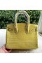 Hermes Birkin 25CM Tote Bag Croco Leather H25TCO Yellow Replica