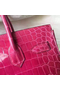 Hermes Birkin 30 Bag In Rose Red Crocodile Niloticus Shiny Skin Replica