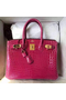 Hermes Birkin 30 Bag In Rose Red Crocodile Niloticus Shiny Skin Replica