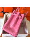 Hermes Birkin 30 Handmade Bag In Pink Ostrich Skin Replica