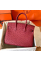 Hermes Birkin 30 Handmade Bag In Ruby Ostrich Skin Replica