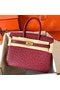 Hermes Birkin 30 Handmade Bag In Ruby Ostrich Skin Replica