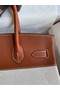 Hermes Birkin 30 Handmade Bag In Toile & Gold Swift Leather Replica