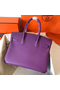 Hermes Birkin 30 Handmade Bag In Ultraviolet Clemence Leather Replica