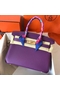 Hermes Birkin 30 Handmade Bag In Ultraviolet Clemence Leather Replica