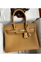 Hermes Birkin 30 Retourne Handmade Bag In Biscuit Clemence Leather Replica