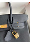 Hermes Birkin 30 Retourne Handmade Bag In Black Epsom Calfskin Replica
