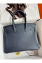 Hermes Birkin 30 Retourne Handmade Bag In Blue Nuit Epsom Calfskin Replica