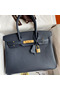 Hermes Birkin 30 Retourne Handmade Bag In Blue Nuit Epsom Calfskin Replica