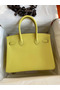 Hermes Birkin 30 Retourne Handmade Bag In Lime Epsom Calfskin Replica
