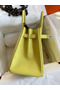 Hermes Birkin 30 Retourne Handmade Bag In Lime Epsom Calfskin Replica
