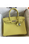 Hermes Birkin 30 Retourne Handmade Bag In Lime Epsom Calfskin Replica
