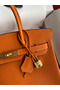 Hermes Birkin 30 Retourne Handmade Bag In Orange Clemence Leather Replica