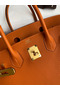 Hermes Birkin 30 Retourne Handmade Bag In Orange Clemence Leather Replica