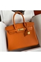Hermes Birkin 30 Retourne Handmade Bag In Orange Clemence Leather Replica