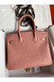 Hermes Birkin 30 Retourne Handmade Bag In Terre Cuite Ostrich Leather Replica