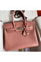 Hermes Birkin 30 Retourne Handmade Bag In Terre Cuite Ostrich Leather Replica