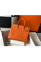 Hermes Birkin 30cm Bag In Orange Clemence Leather GHW Replica