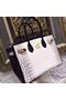 Hermes Birkin 30CM Shoulder Bag White&Black Croco Leather H30 Gold Replica