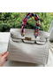 Hermes Birkin 30CM Tote Bags Croco Leather H30CO OffWhite Replica