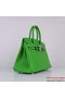 Hermes Birkin 30CM Tote Bags Green Clemence Leather Silver Replica