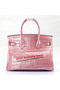 Hermes Birkin 30CM Tote Bags Light Pink Croco Leather Gold Replica