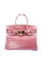 Hermes Birkin 30CM Tote Bags Light Pink Croco Leather Gold Replica