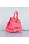 Hermes Birkin 30CM Tote Bags Pink Clemence Leather Gold Replica