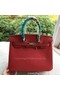 Hermes Birkin 30CM Tote Bags Red Calfskin Leather BK30 Gold Replica